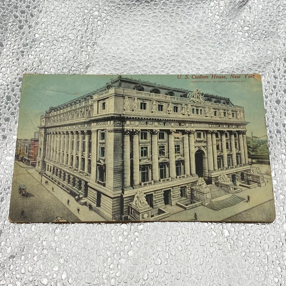 Vintage 1907 U.S. Custom House New York Postcard By Irving‎ Underhill Damaged
